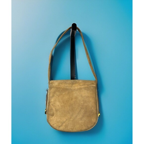 Nicholas Reich Vintage 50s Brown Suede Shoulder Bag Kiss Lock Coin‎ Purse USA - Picture 6 of 13